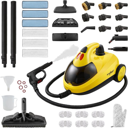 Steambot Steam Cleaner with 37-Pieces Powerful 302°F Steam Multipurpose Portable Steamer with 2L large water tank for cleaning Floors, Cars, Tiles, and Grout. Chemical-Free Disinfect and Kill 99.9% of Bacteria and Viruses.